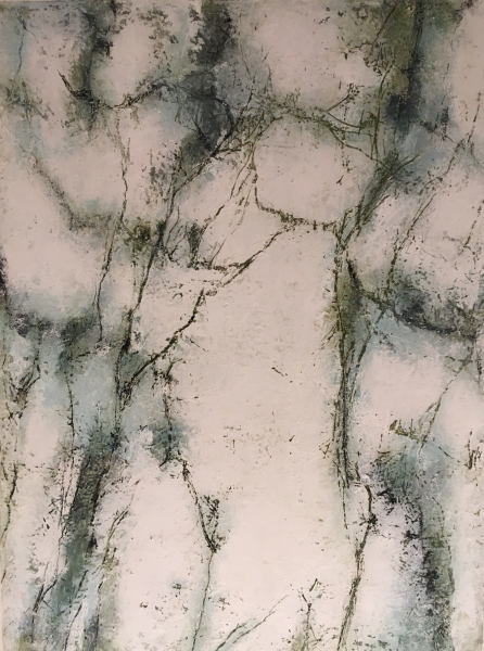 mixed media painting "On Mountain Time"